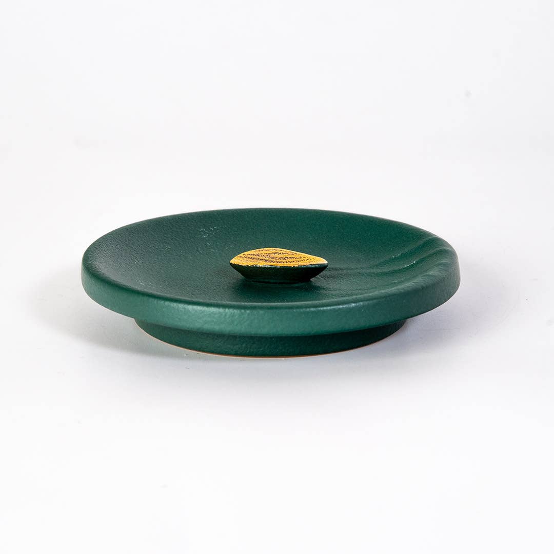 Mountain Range Green Porcelain Tea Mug with Infuser & Lid | 12 oz