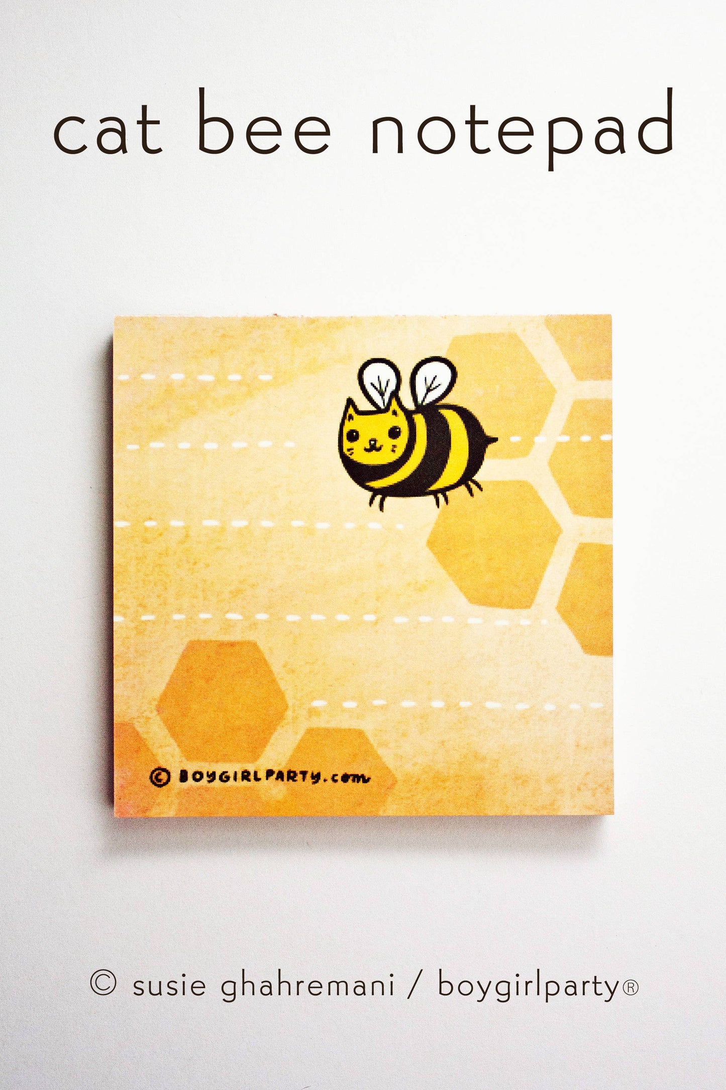 Cat-Bee Honeycomb Notepad | Cute Animal Stationery
