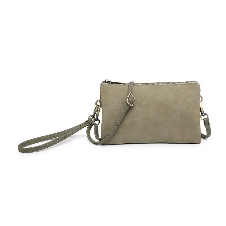 Olive Suede Crossbody/Wristlet