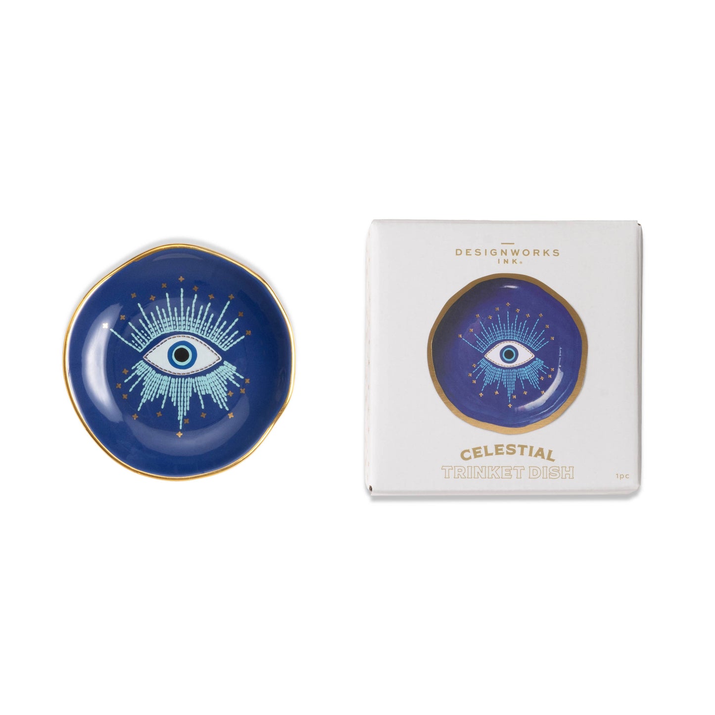 Starry Eyed Celestial Ceramic Trinket Dish