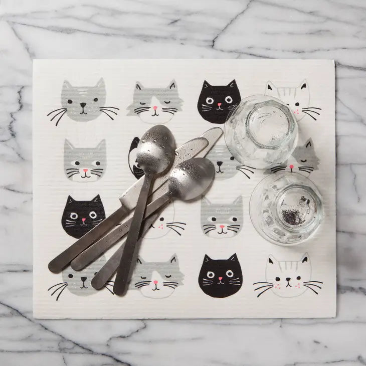 Cats Swedish Dishcloth Dry Mat