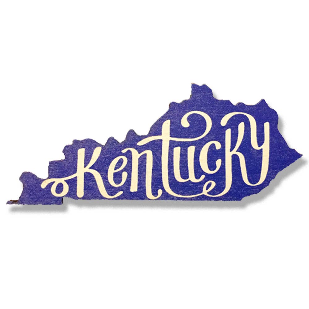 Blue and White Kentucky Shape Magnet