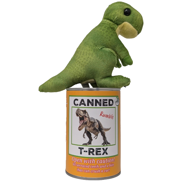 Rumble the Canned T-Rex - Dinosaur Plush Toy in a Can