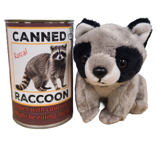 Canned Raccoon Stuffed Animal Plush