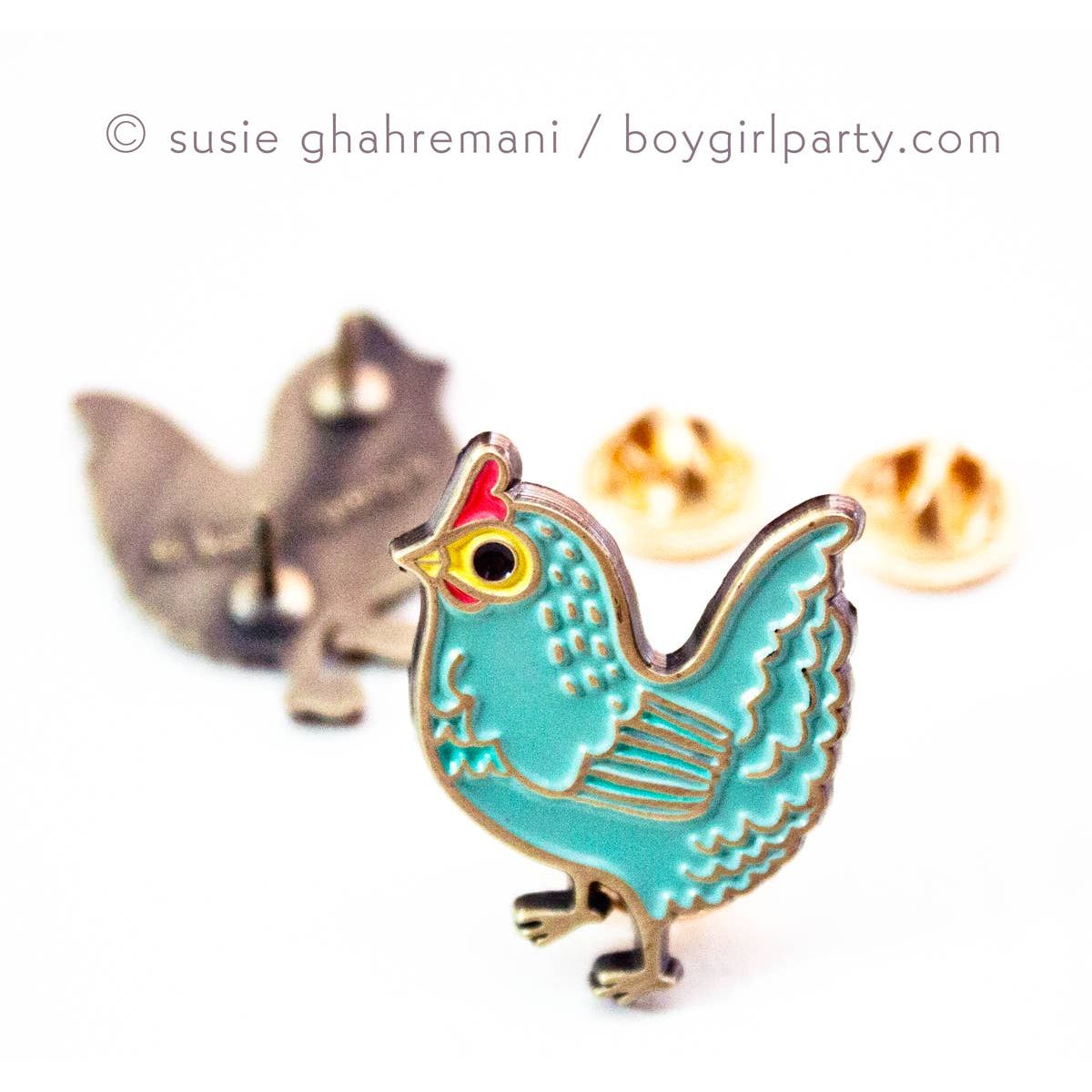 Chicken Enamel Pin Brooch