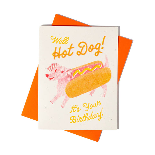 Hot Dog Dachshund Birthday Greeting Card