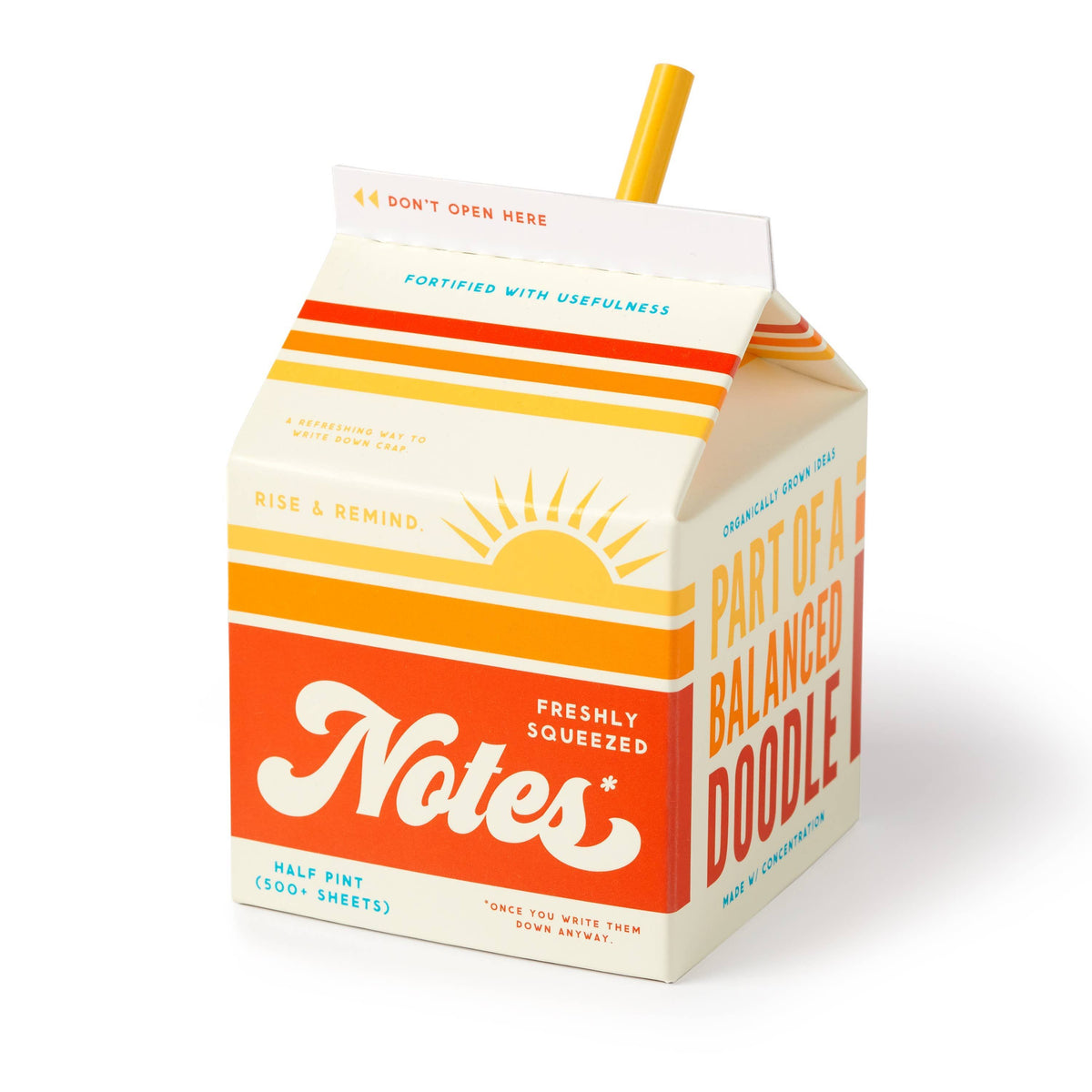 Freshly Squeezed Note Set | Orange Juice Carton Memo Pad & Pencil