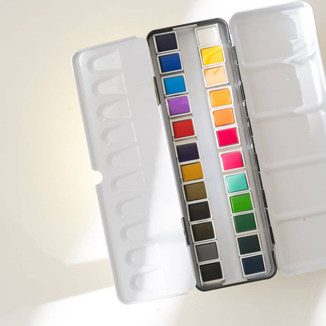 24 Color Watercolor Paint Palette