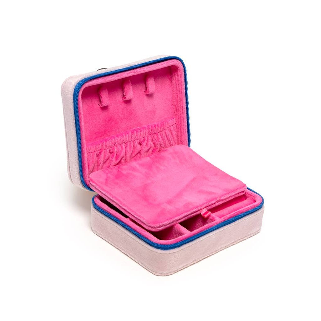 Pink Book Velvet Jewelry Case | Travel Jewelry Organizer