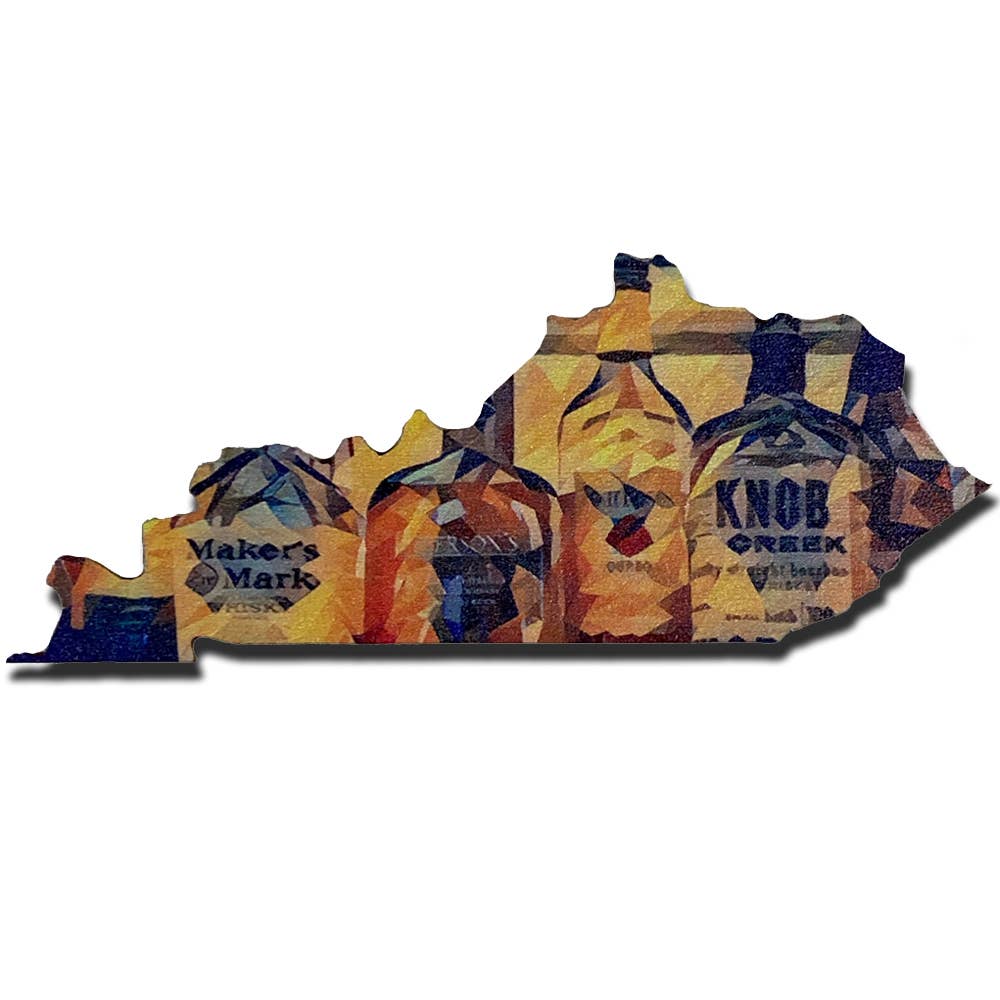 Kentucky Shaped Bourbon Wooden Magnet