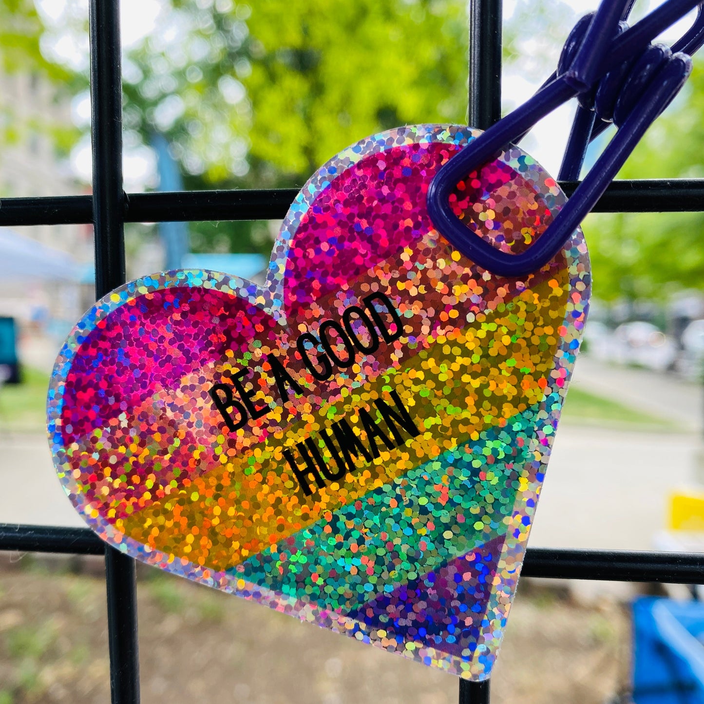Be A Good Human Sparkle Sticker
