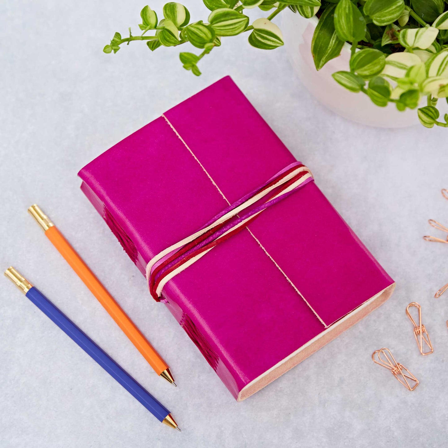 Fuchsia Leather Journal