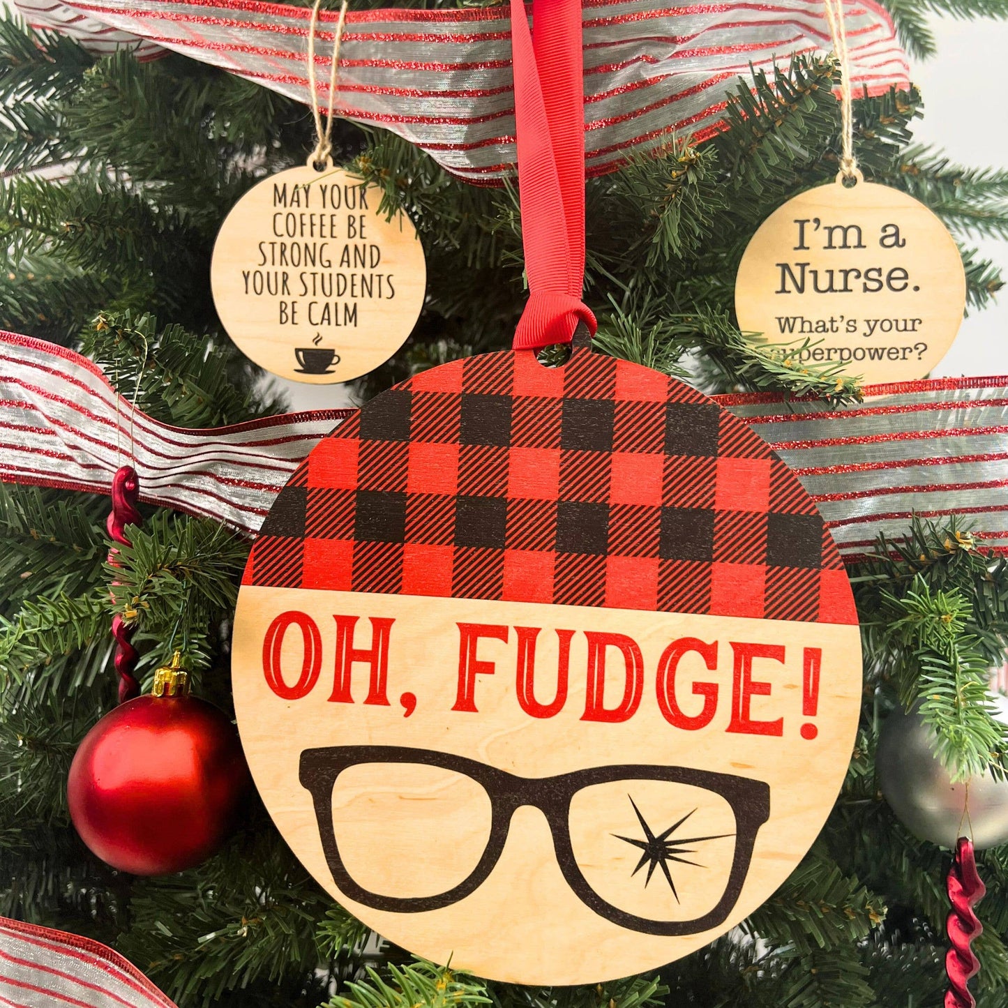 Oh Fudge Wooden Ornament