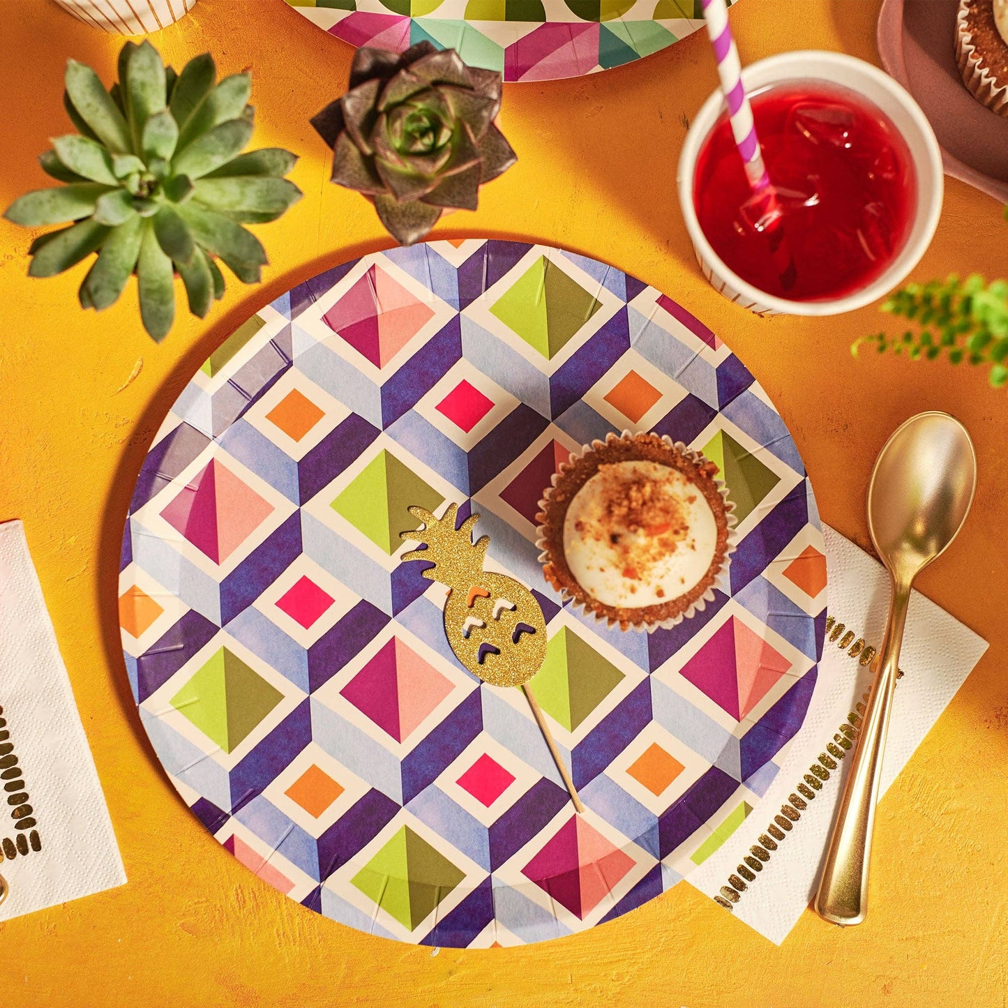 Geometric Large Paper Plates