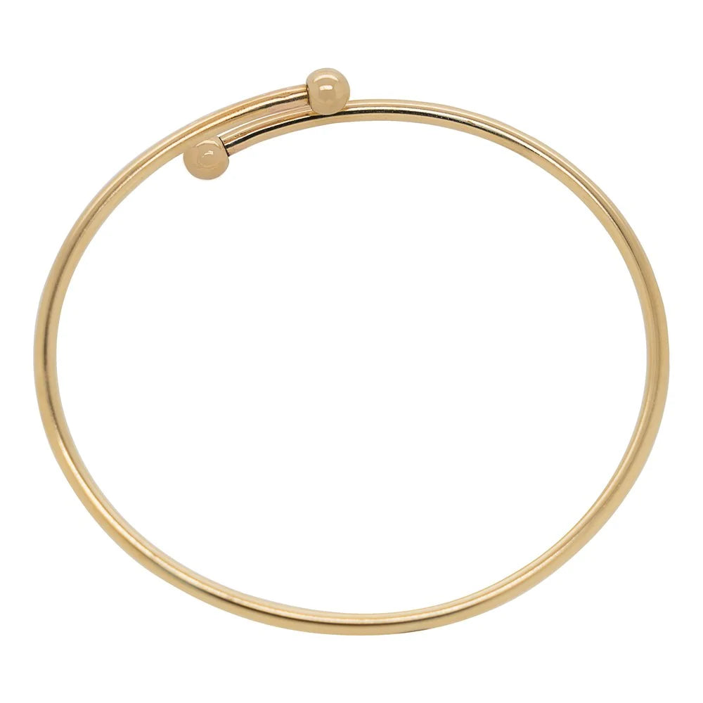 Gold Ball Flex Cuff Bangle