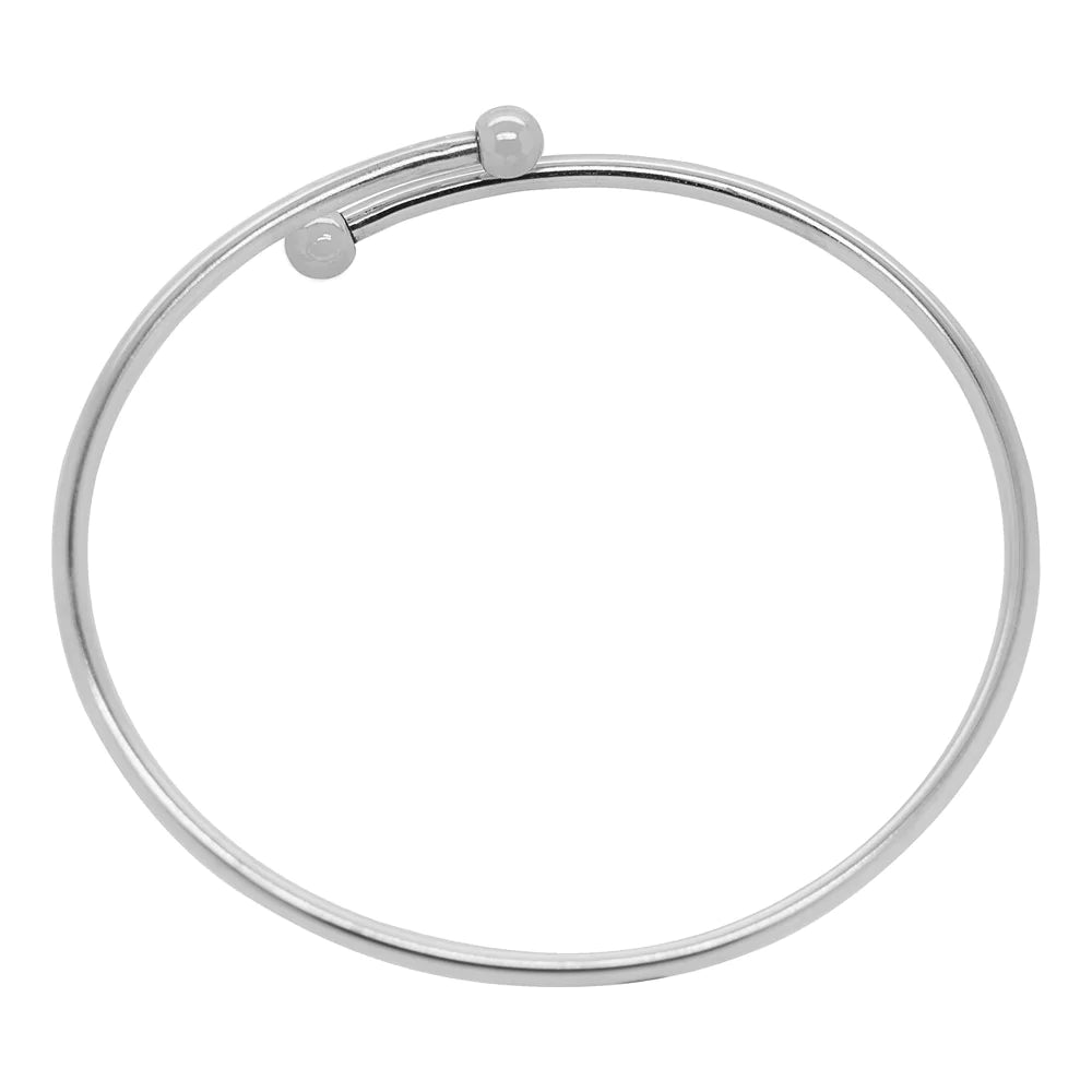 Silver Ball Flex Cuff Bangle