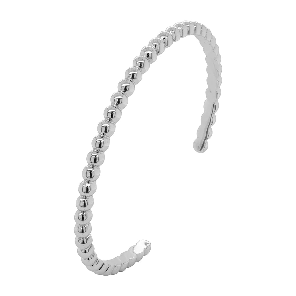Silver Bubble Ball Cuff Bangle