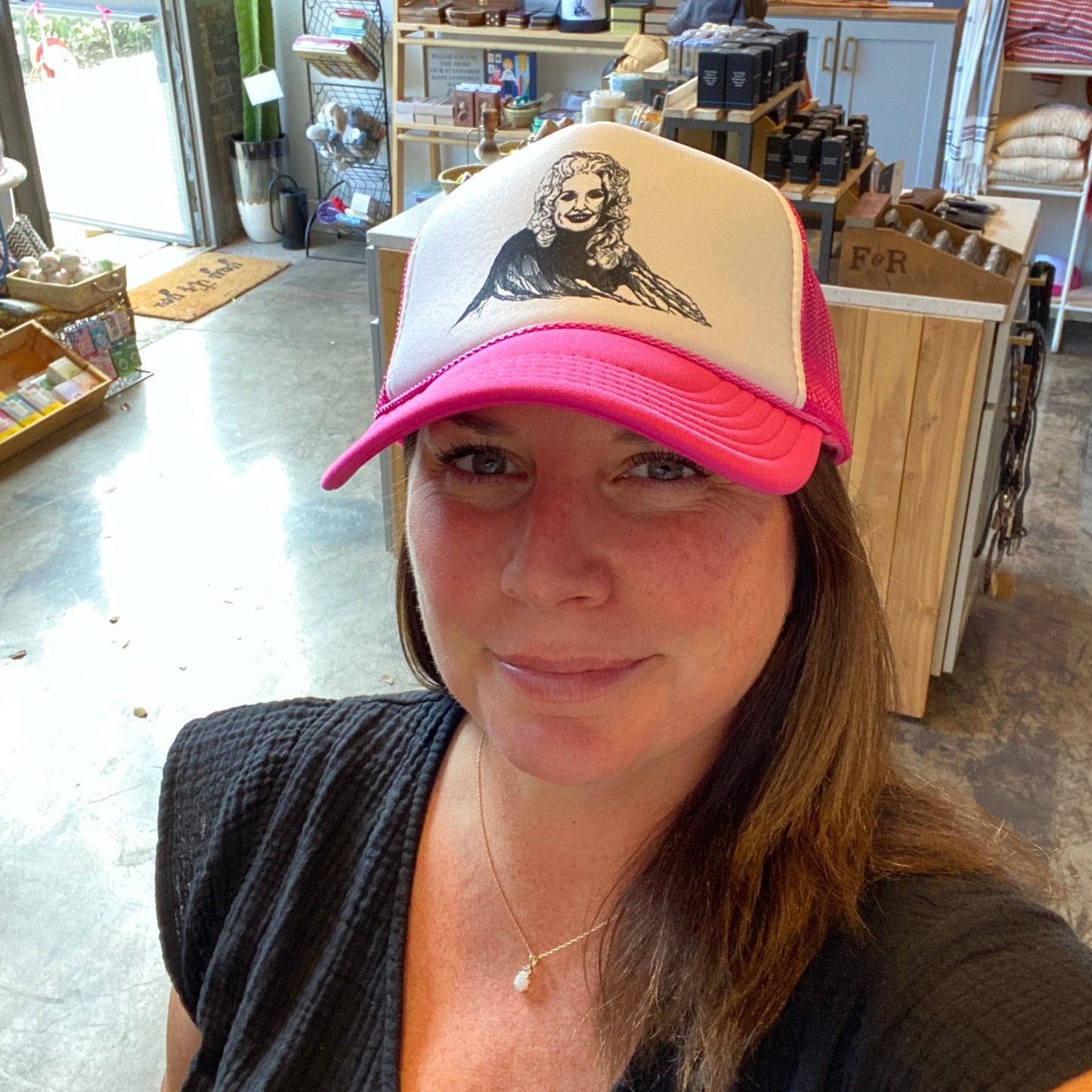 Pink Dolly Trucker Hat