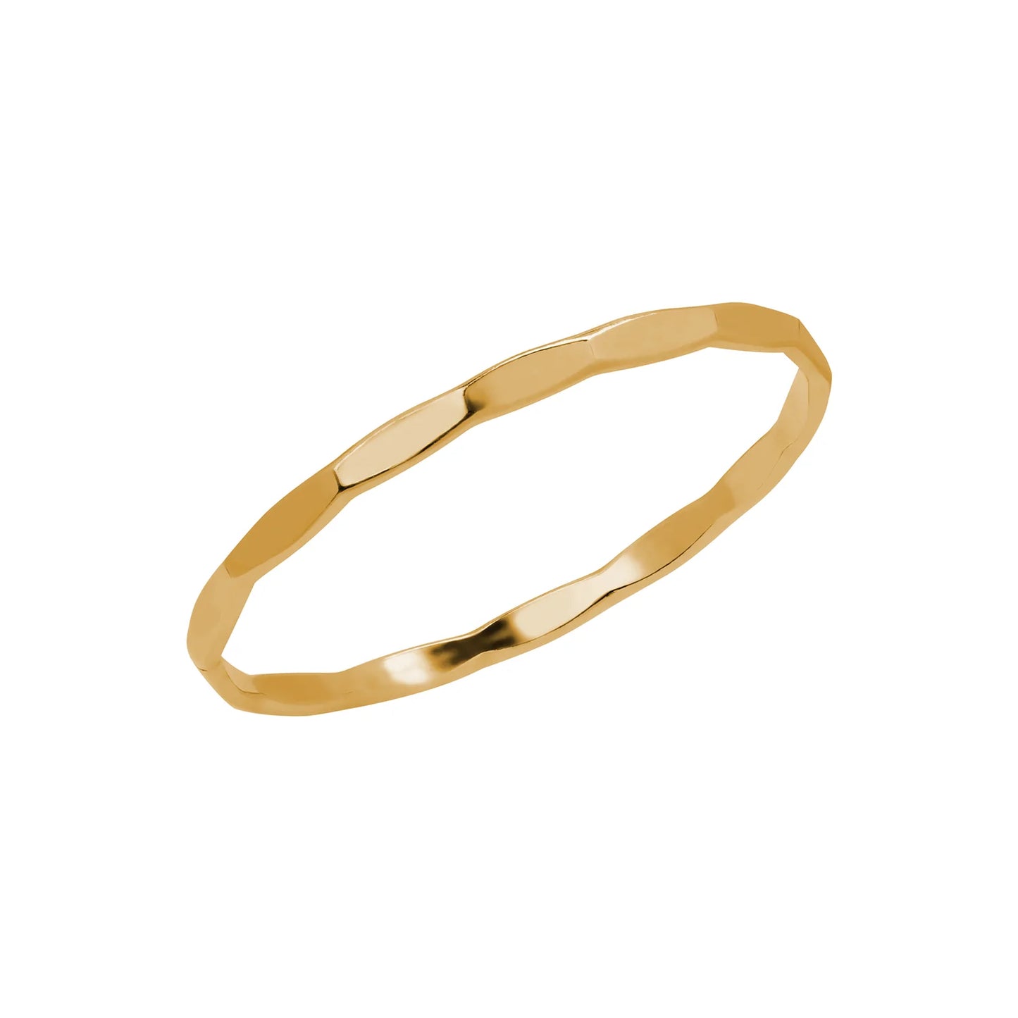 Gold Hammered Band Ring