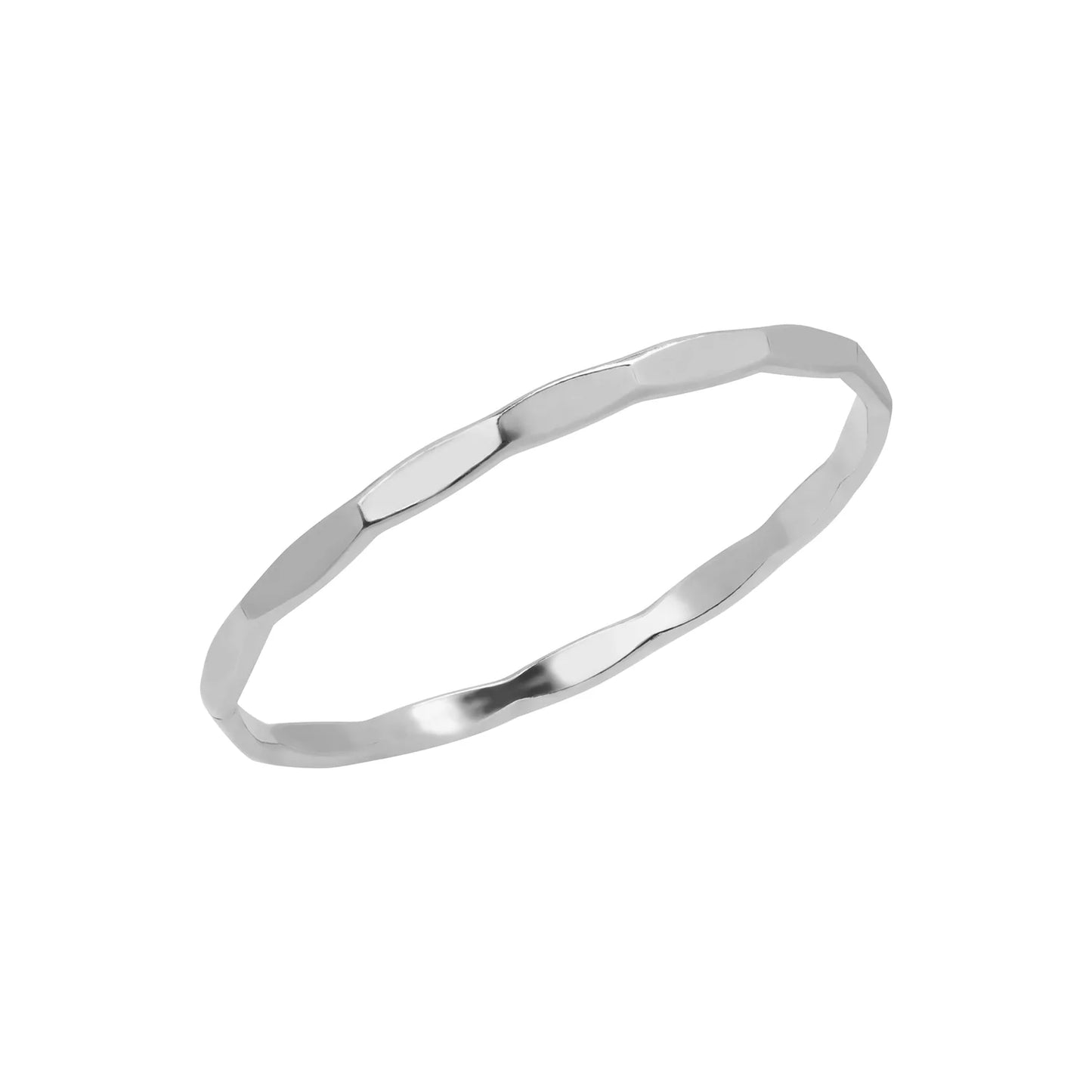 Silver Hammered Band Ring