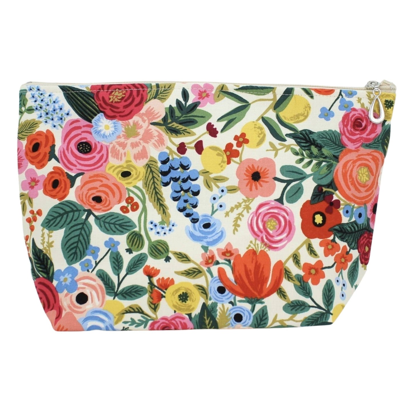 Cream Floral Cosmetic Bag