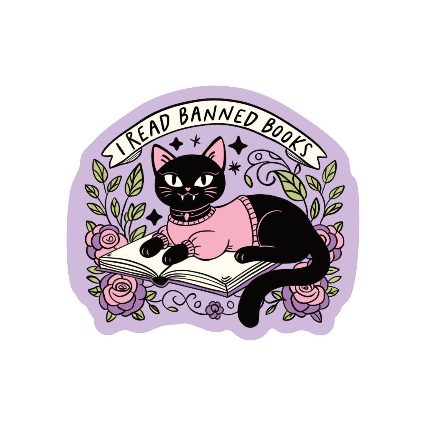 Banned Books Kitty Sticker