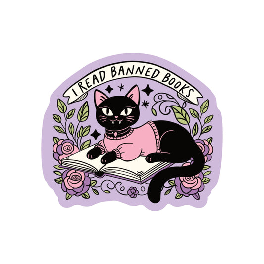 Banned Books Kitty Sticker