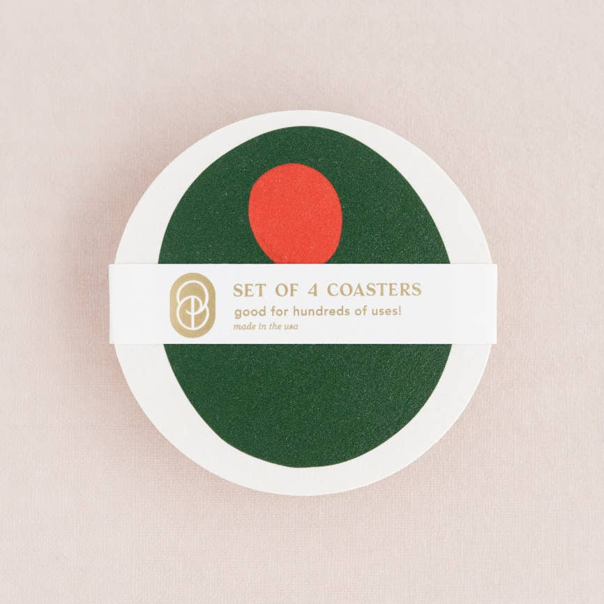 Pimento Olive Coaster Set