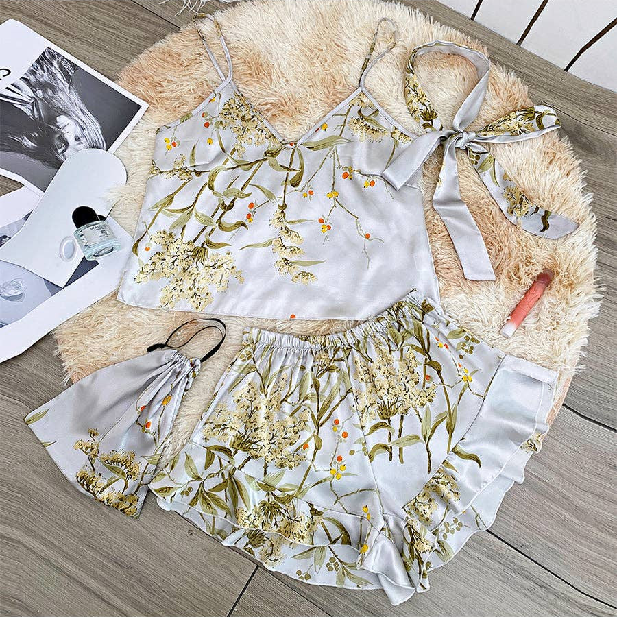 Floral Silk Pajama Set