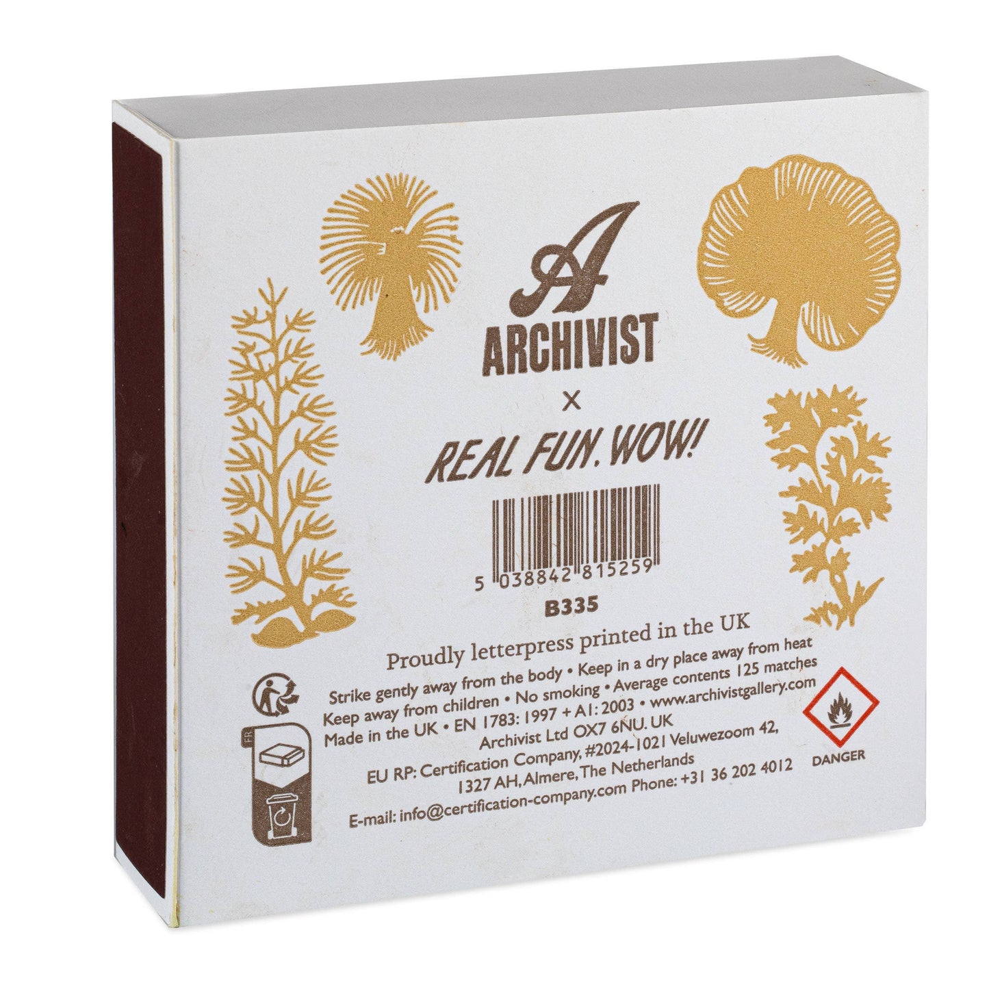 Wild Mushroom Safety Matches | Decorative Matchbox with 125 Matches