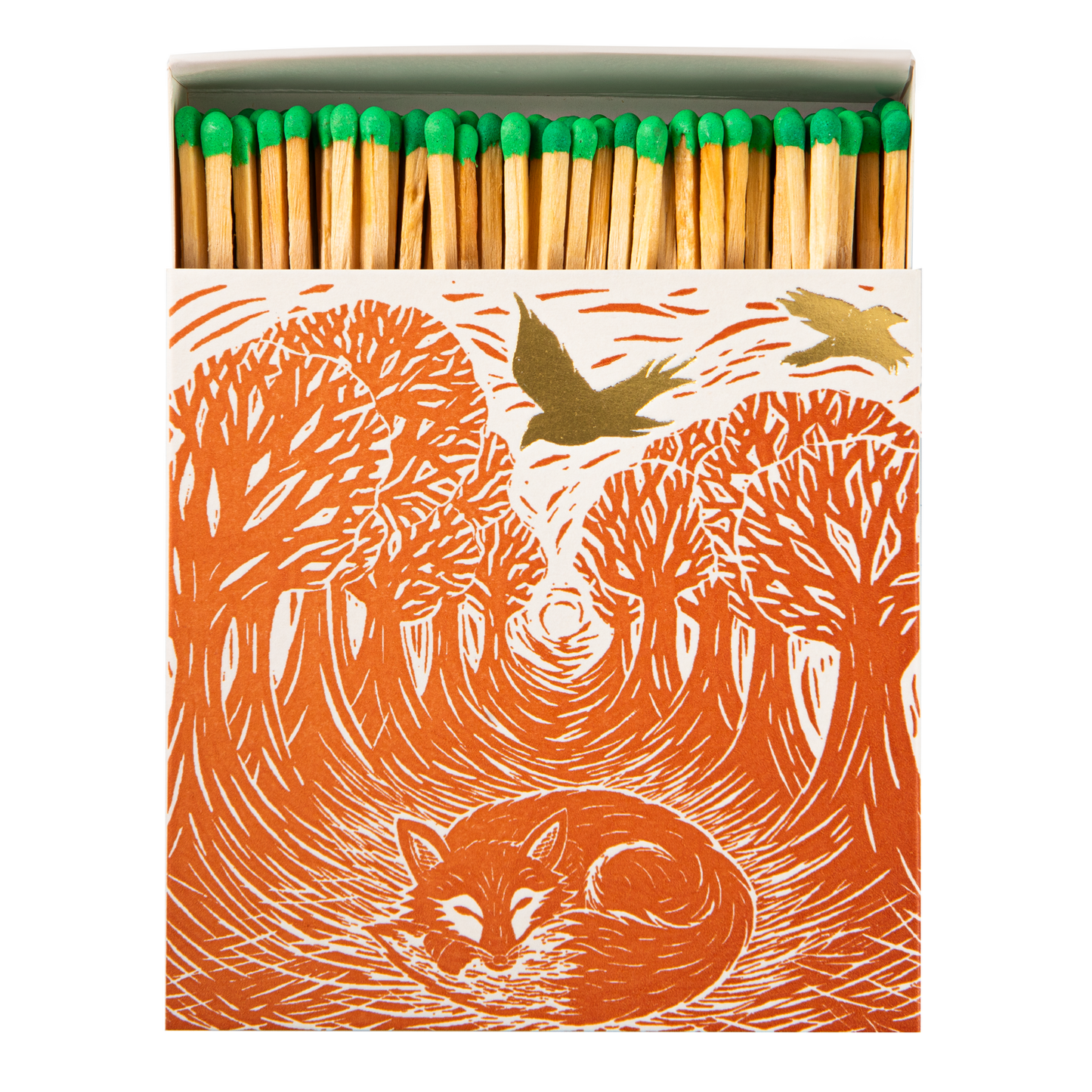 Sleeping Fox Safety Matches | Woodland Decorative Matchbox with 125 Matches