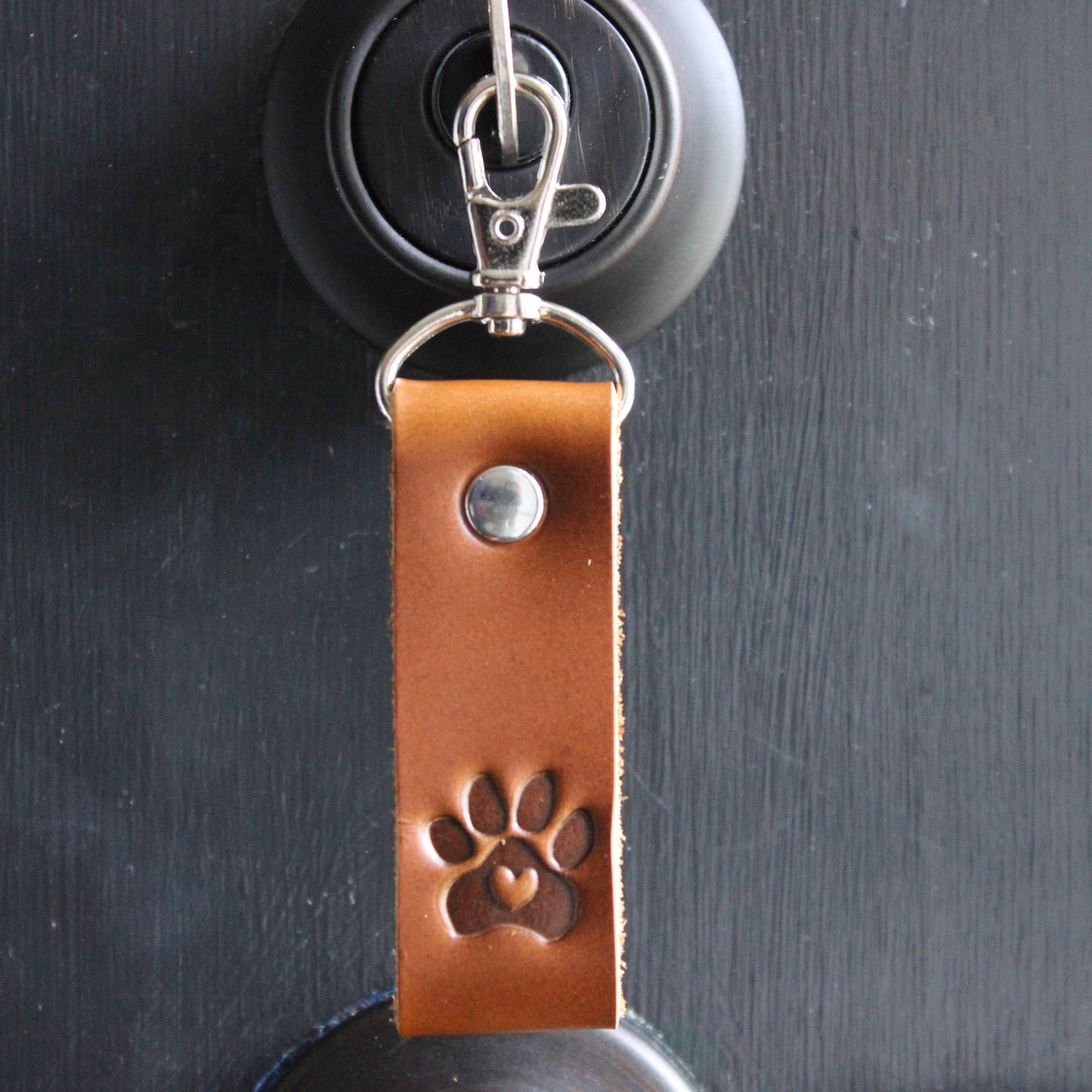 Dog Paw Leather Keychain