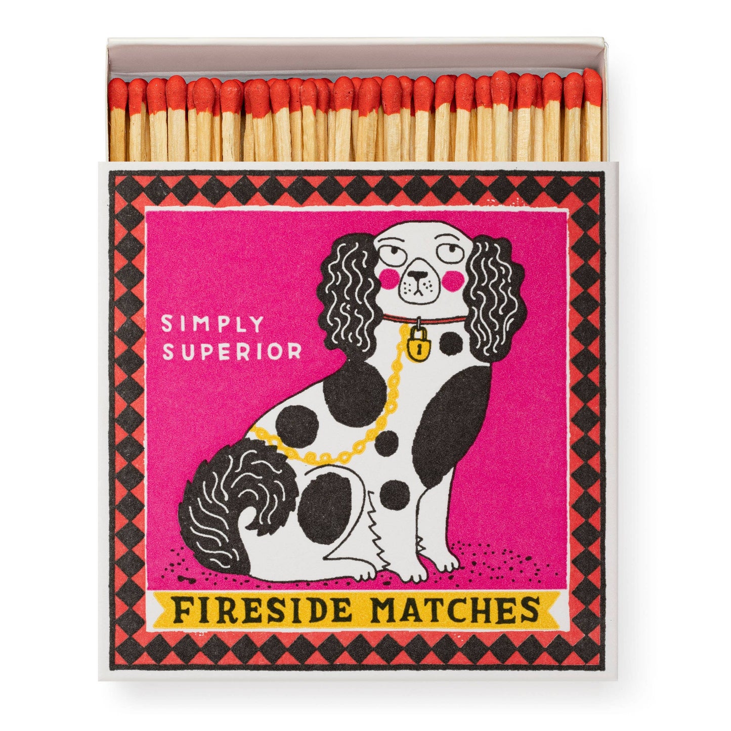 Simply Superior Fireside Safety Matches | Staffordshire Decorative Matchbox with 125 Matches