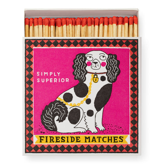 Simply Superior Fireside Safety Matches | Staffordshire Decorative Matchbox with 125 Matches