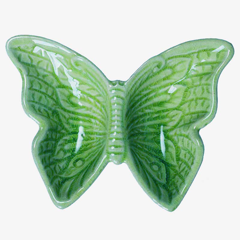 Dark Green Butterfly Ceramic Trinket Dish | Ring Holder & Jewelry Tray