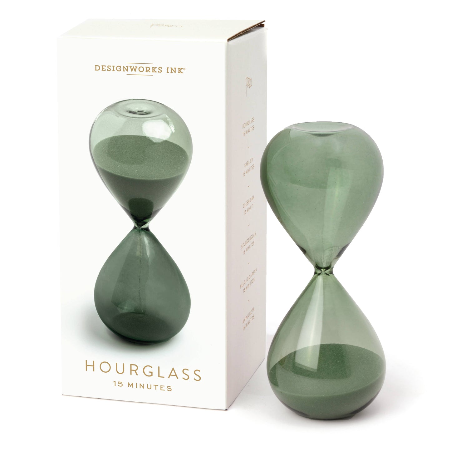 Evergreen 15-Minute Hourglass | Ombré Glass Sand Timer