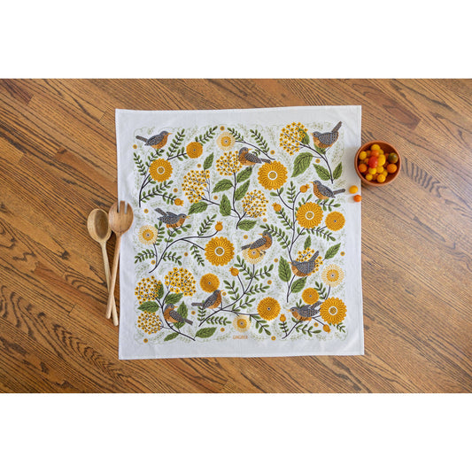 Mums & Robins Tea Towel - Bird Floral Kitchen Decor