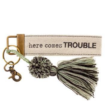 Trouble Canvas Key Chain