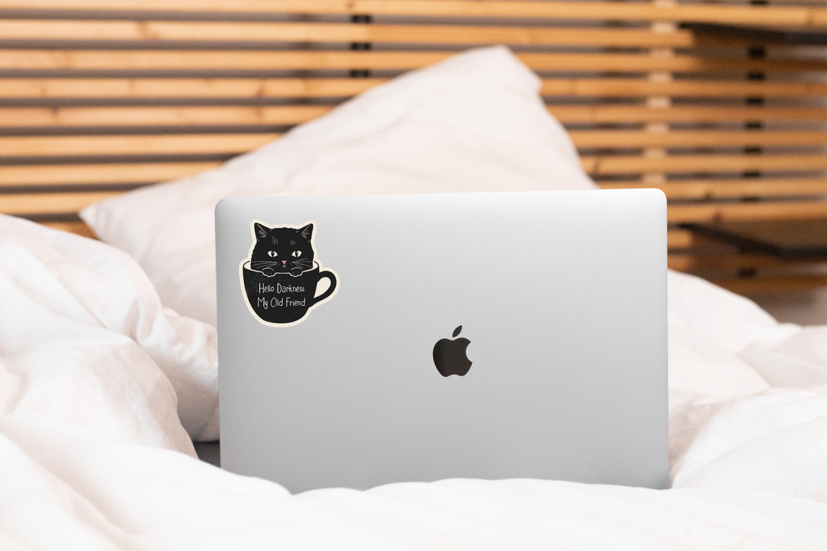 Black Cat Coffee Vinyl Sticker