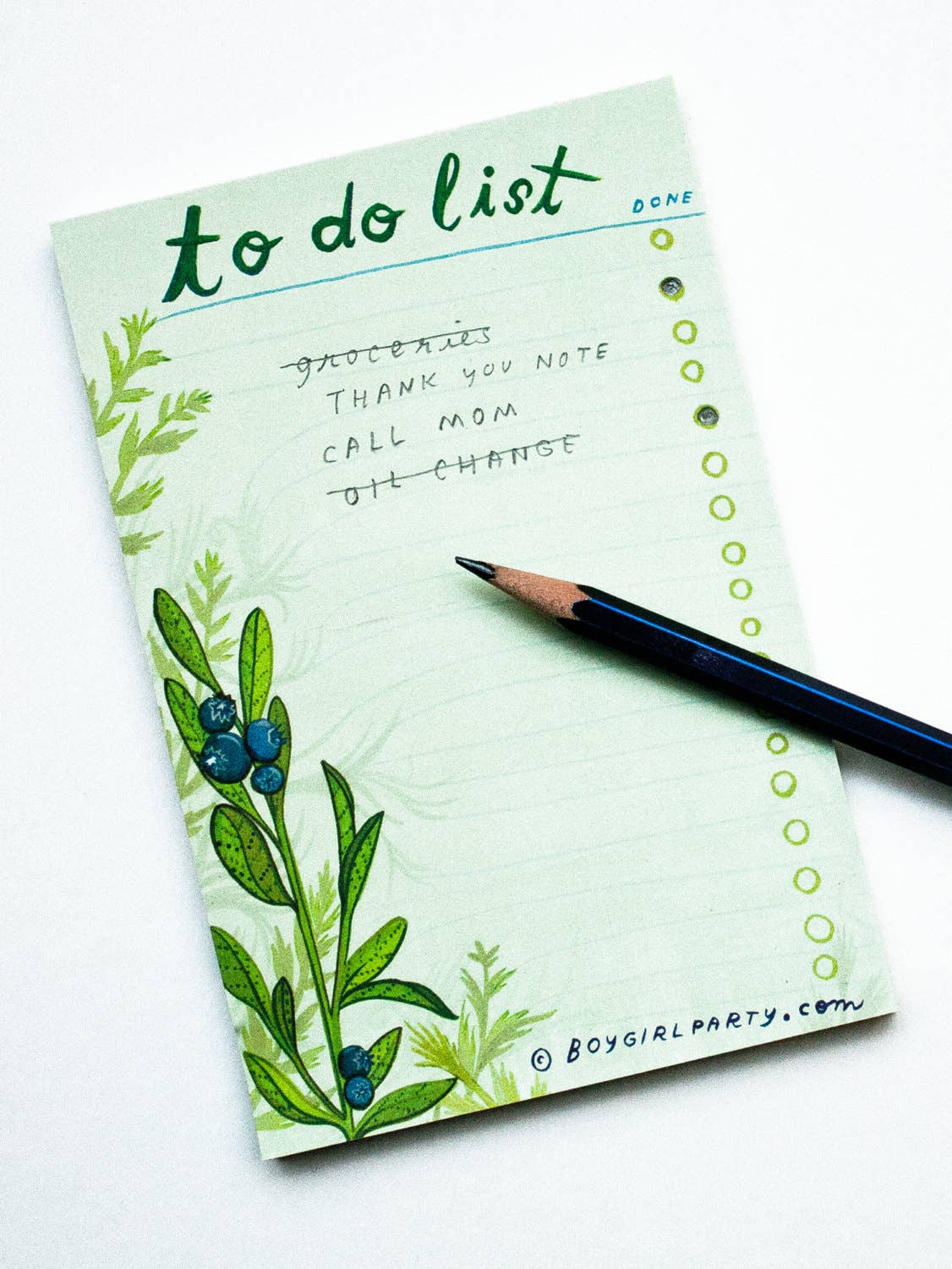 Blueberry To-Do List Notepad | Botanical Stationery