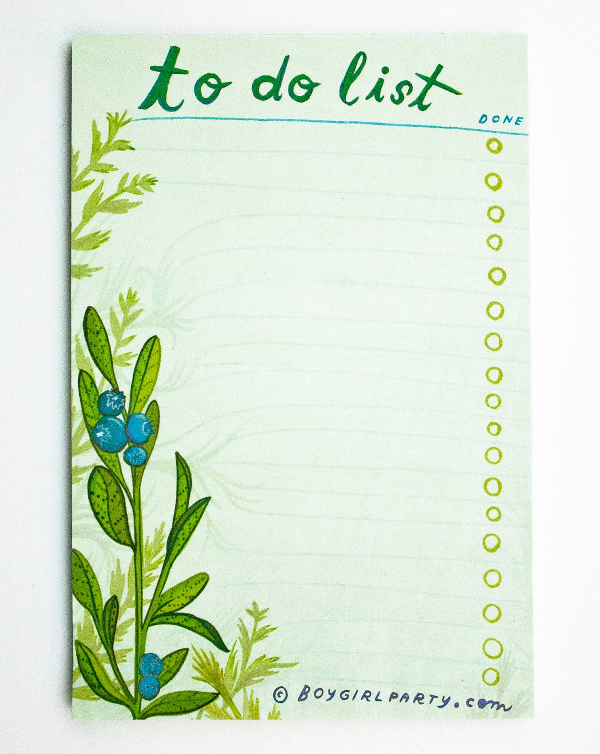 Blueberry To-Do List Notepad | Botanical Stationery