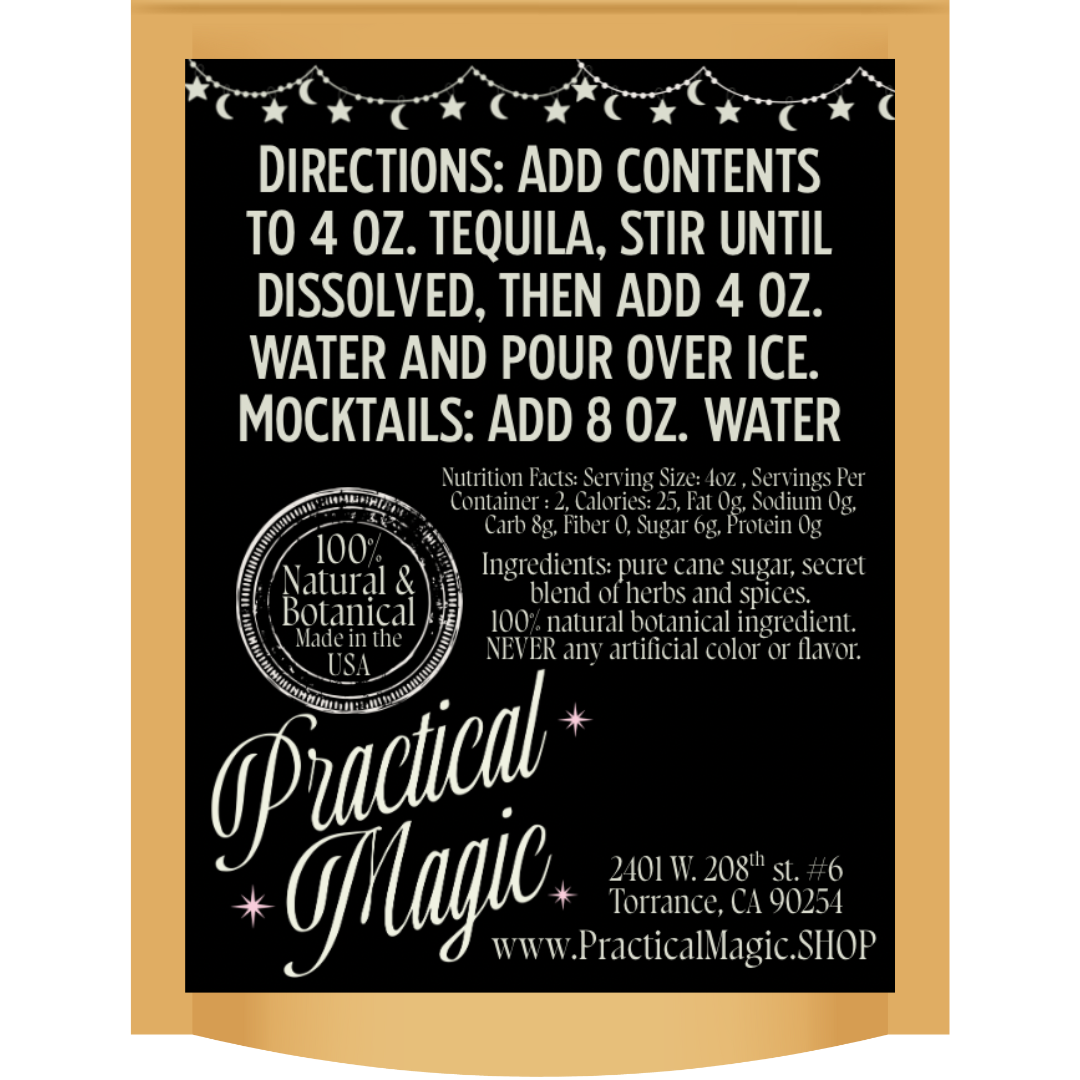 Midnight Sparkly Black Margarita Cocktail & Mocktail Mixer Packet (Makes 2 Drinks)