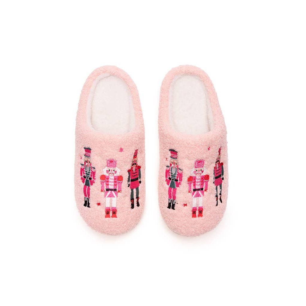 Pink Nutcracker Slippers | Holiday Indoor/Outdoor – Living Royal ML
