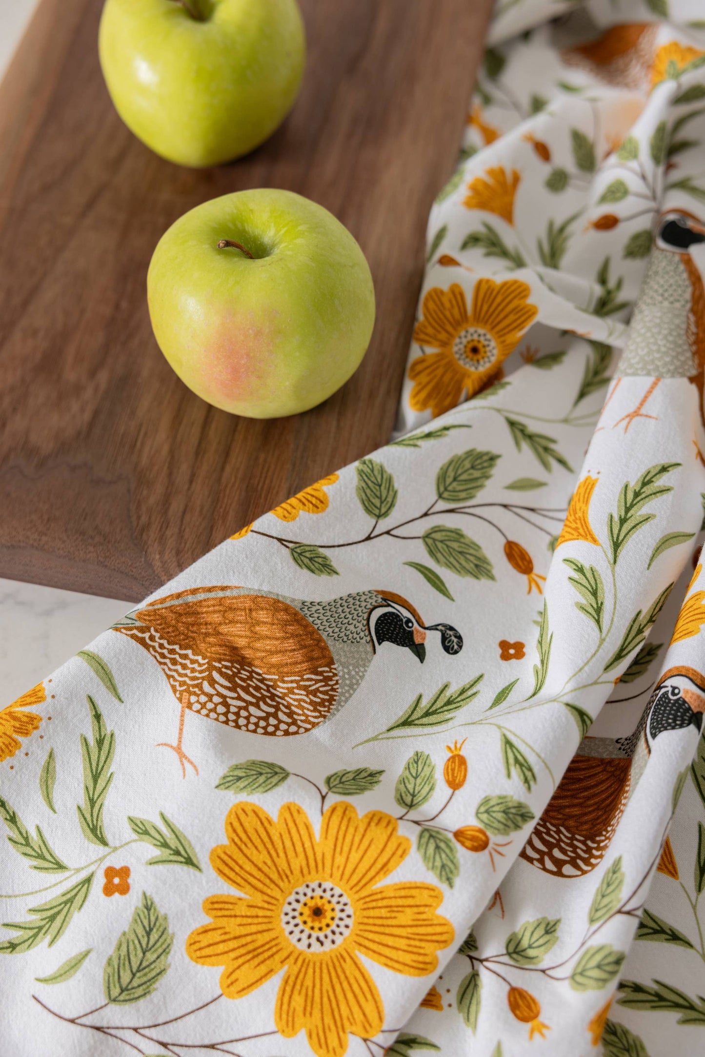 Quail Bird Tea Towel - Fall Bird Kitchen Decor