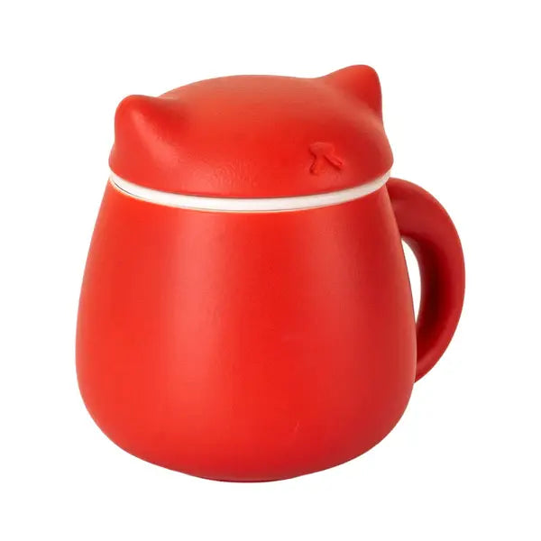 Porcelain Cat Tea Mug with Infuser and Lid | 13 oz Loose Leaf Teacup