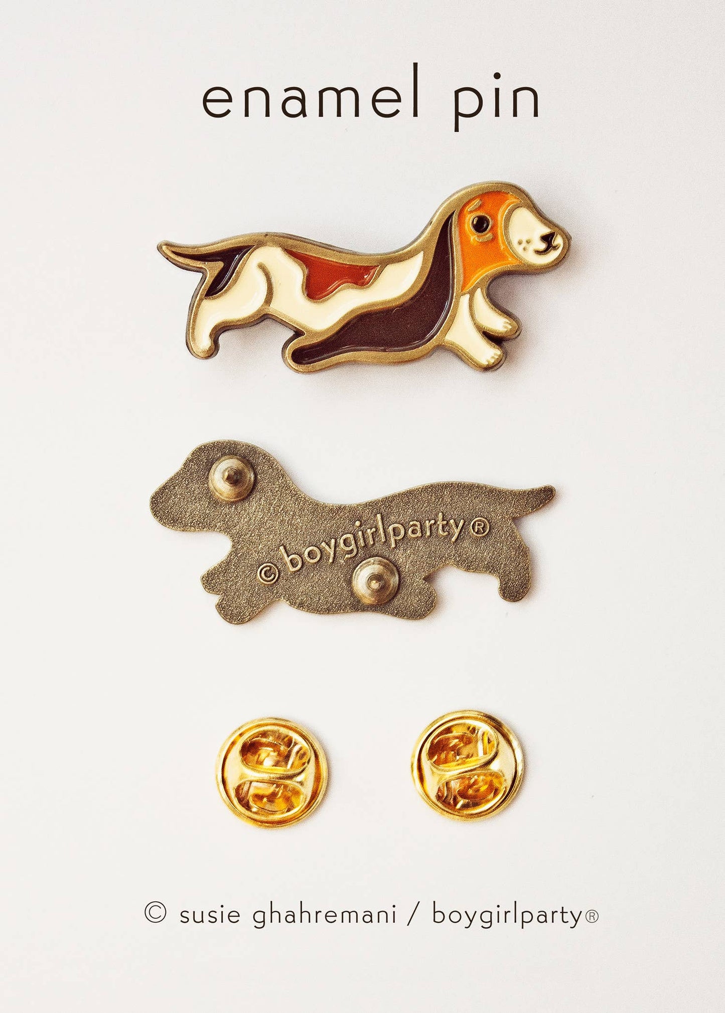 Basset Hound Enamel Pin – Dog brooch