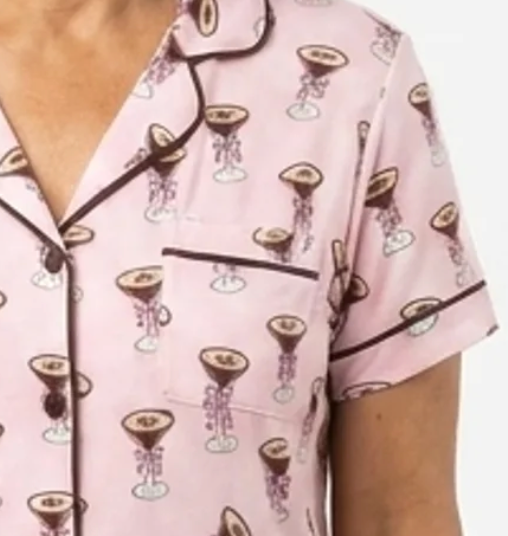 Espresso Martini Bow Print Short Pajama Set