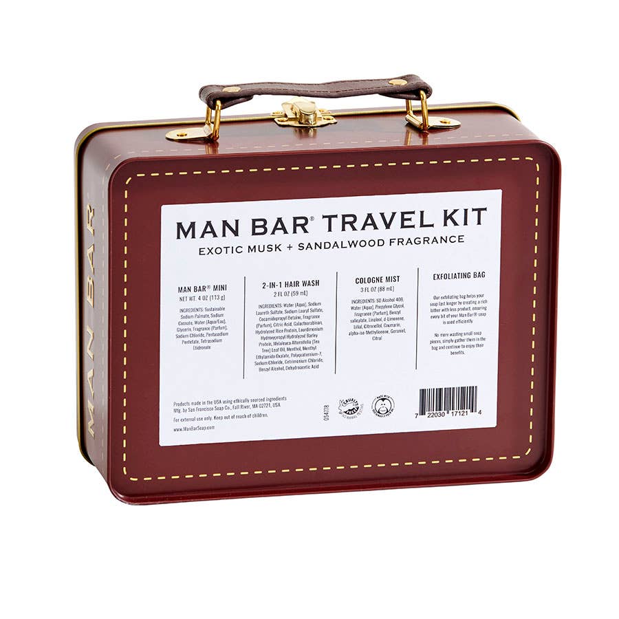 Man Bar Travel Tin Grooming Kit - Exotic Musk & Sandalwood