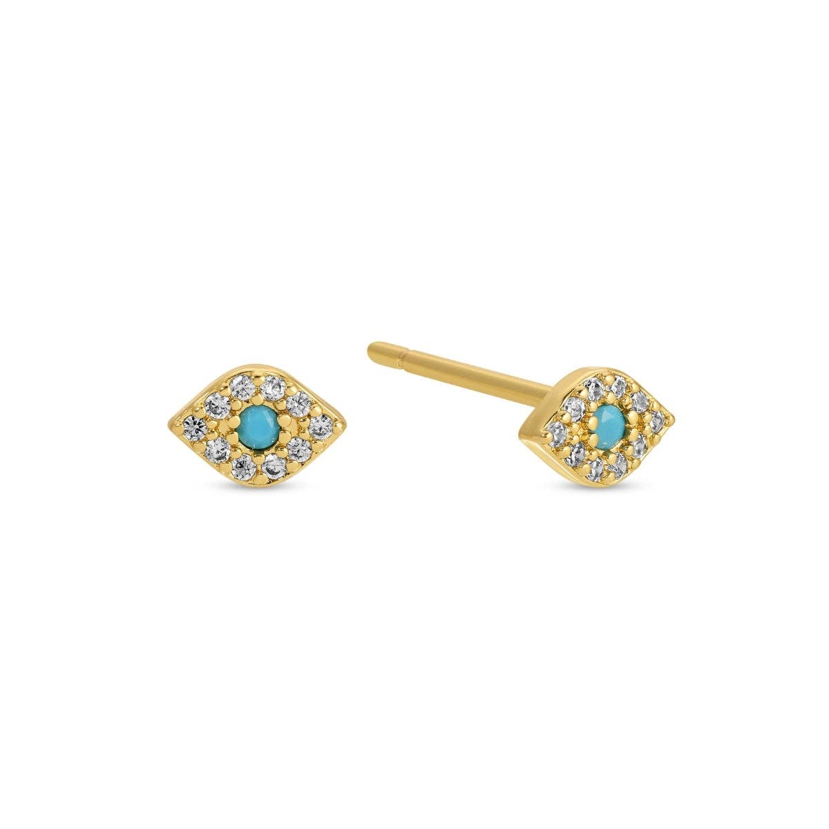 Evil Eye Studs on Velvet Tag: Gold