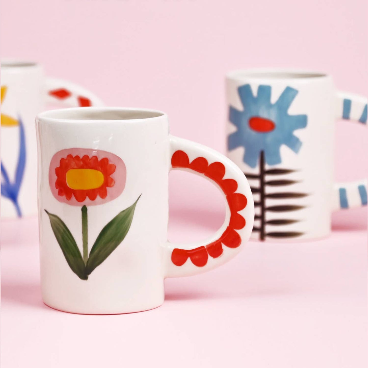 Hand-Painted Sunflower Stoneware Mug | 14 oz Coffee & Tea Mug